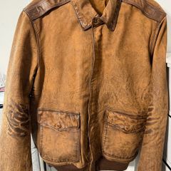 Ralph Lauren Leather AVIATOR Jacket Size L Like New
