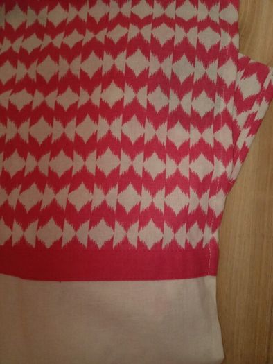 Vintage pink and white curtains and tiebacks