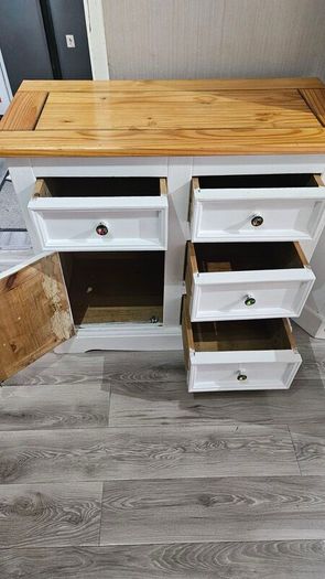 corner display cabinet and drawer unit