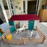 Schleich stables, horses, people and all in pic Image 2