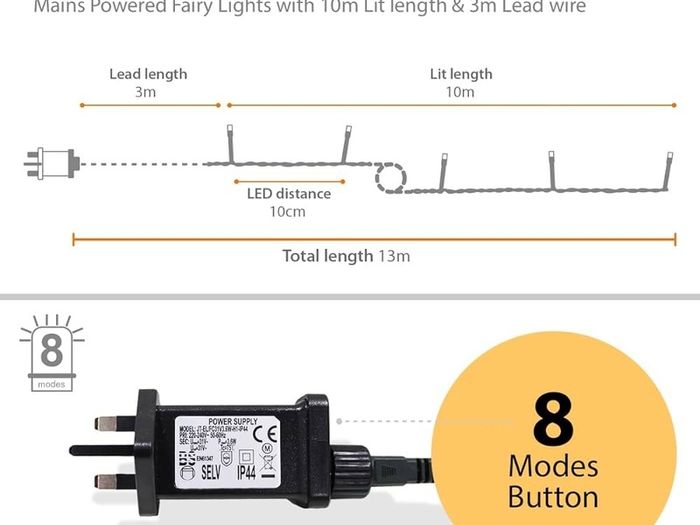 Lights 100 LED 10m/32ft Christmas Tree Lights for Indoor & Outdoor Warm White Decorations Fairy String Lights for Xmas Garden Bedroom & Party