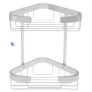 Aluminium Two Tier Corner Bathroom Caddy Image 2