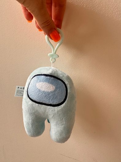 Light Blue Among Us keychain bag clip plush soft  approx. 11 cm. Please see photos
