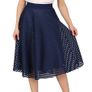 Good-Feeling For Women Izabel London Stripe Midi Skirt Mesh Navy Image 4