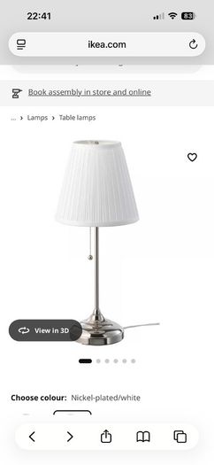 IKEA ARSTID table lamp nickel/silver coloured