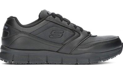 Skechers Work Relaxed Fit: Nampa SR, in black, with Memory Foam and slip-resistant soles.