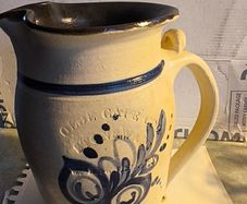 Vintage Cedar Swamp Stoneware Co Jack Boyko hand painted not signed ceramic pitcher.
