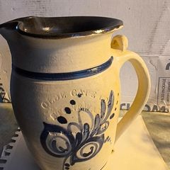 Vintage Cedar Swamp Stoneware Co Jack Boyko hand painted not signed ceramic pitcher.