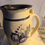 Vintage Cedar Swamp Stoneware Co Jack Boyko hand painted not signed ceramic pitcher. Image 6