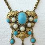 1930s Art Deco Vintage Victorian Art Nouveau Brass Necklace Image 3