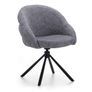 Lilia Grey Chenille Swivel Chair  Black Metal Base, Auto-Return Image 7