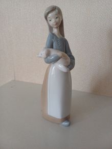 Vintage Lladro Girl with Pig