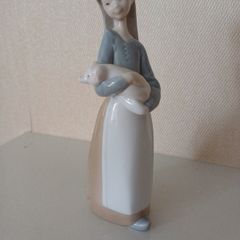 Vintage Lladro Girl with Pig