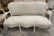 old painted white sofa