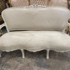 old painted white sofa