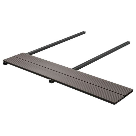 WPC Hollow Decking Boards with Accessories 16m(sqr) 2.2m Dark Brown