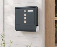 NEW SALE | Post Box, Wall Mounted Letterbox, Mailbox, Copper Lock Cylinder with Swivel Cap, Nameplate, Newspaper Holder, Easy to Install