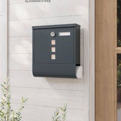 NEW SALE | Post Box, Wall Mounted Letterbox, Mailbox, Copper Lock Cylinder with Swivel Cap, Nameplate, Newspaper Holder, Easy to Install