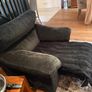 Black reclining lounger armchair Image 5