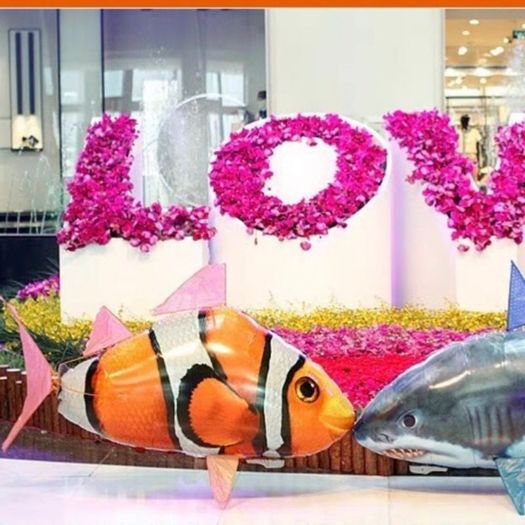 Brand new remote control fly fish balloon clown fish Party Idea