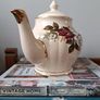 Vintage Sadler England Dark Red and White Roses Teapot Image 3