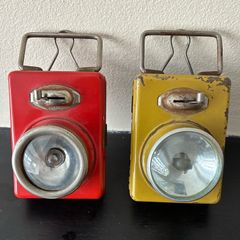 2 x Vintage 50'/60's French Metal Lamps/Torches