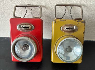2 x Vintage 50'/60's French Metal Lamps/Torches