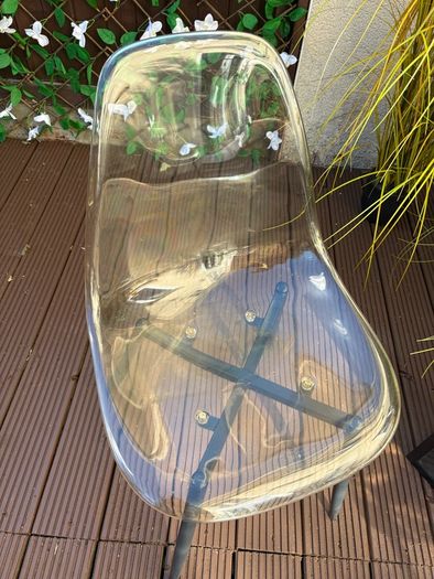 Pair of Modern Transparent Acrylic Dining Chairs