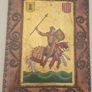 Vintage painting on the skin of a medieval knight Image 5