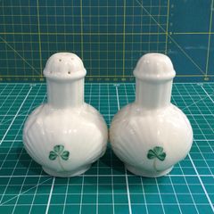 Belleek Fine China Shamrock range Salt & Pepper Shakers
