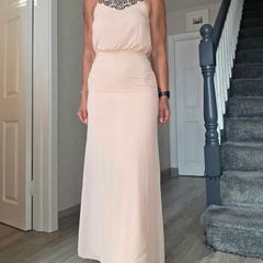 Long Open back Peach Dress, size 8, Miss Selfridge