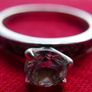 Vintage Sterling Silver 925 Statement Solitaire Ring with Round Faceted White Topaz size P  - 3,51g Image 8