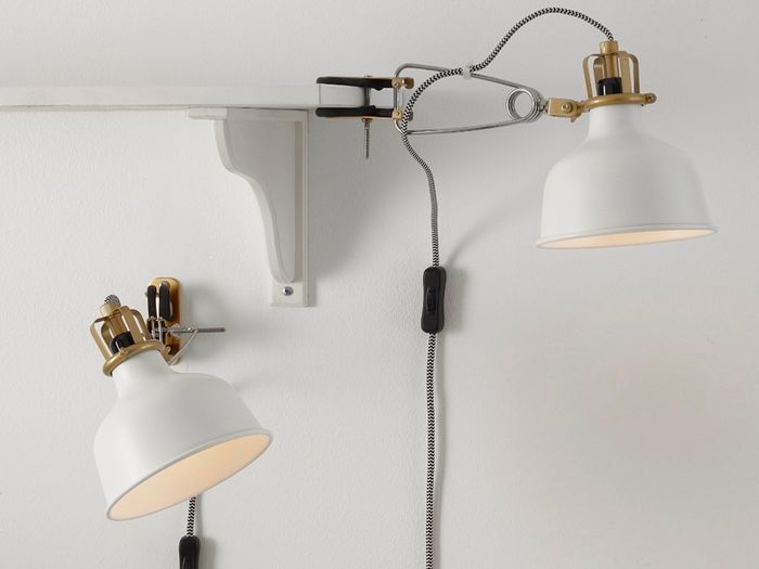 Ikea black Wall Lamp / Clamp Lamp spotlight x2