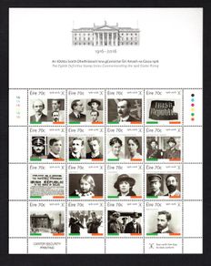 2016 Ireland Centenary of the Easter Rising Commemorative Stamps Sheetlet Plate 1A1A1A1A1A1A Mint Never Hinged (MNH)