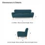 Teal green velvet sofa Image 4