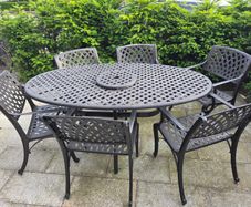Rathwood Outdoor Cast Aluminium Table and 6 seats