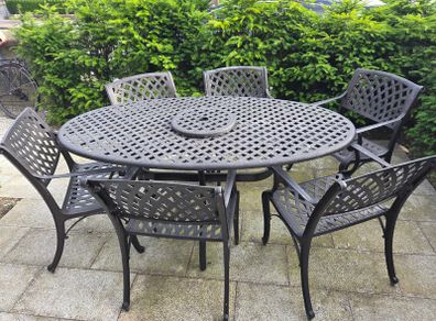 Rathwood Outdoor Cast Aluminium Table and 6 seats