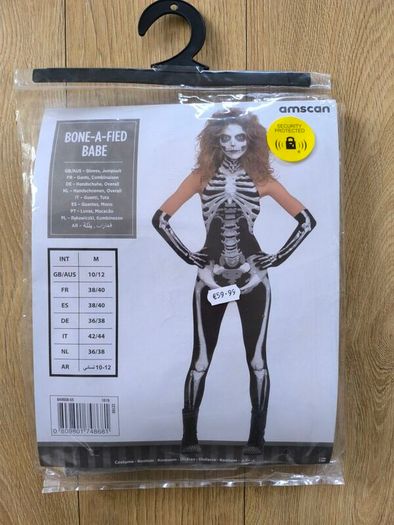 Bone A Fied Baby skelly skeleton adult girl woman's costume brand new Halloween