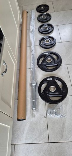 brand new olympic tri grip weight lifting set A