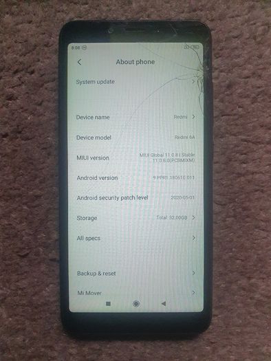 Xiaomi Redmi 6A Unlocked Cracked Screen Fully Working