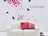 DIY Tree Fallen Leaves and Birds Wall Stickers For Home Sitting Room TV Background Art