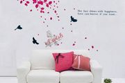 DIY Tree Fallen Leaves and Birds Wall Stickers For Home Sitting Room TV Background Art