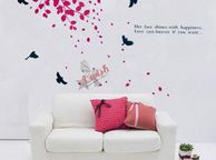 main image for ad DIY Tree Fallen Leaves and Birds Wall Stickers For Home Sitting Room TV Background Art