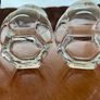 Pair Vintage Footed Hexagon Baileys Irish Cream Glassware Image 7