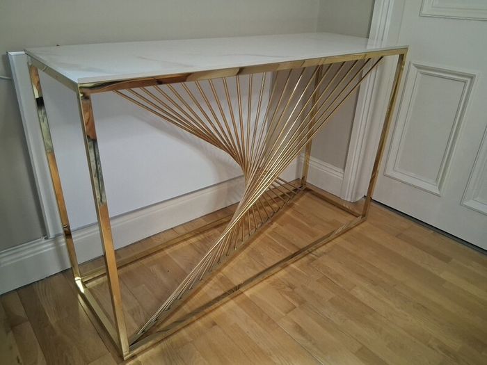 Modern Console Table Marble and Gold Effect