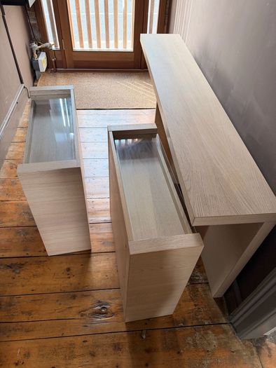 IKEA headboard- malm bed - roller draws