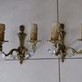 Antique French brass pair of wall lights Image 2