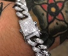 Hello ice cuban link chain Bracelet ( new )