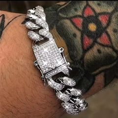 Hello ice cuban link chain Bracelet ( new )