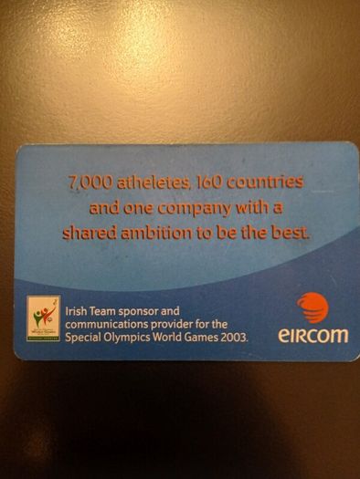 special olympics callcard